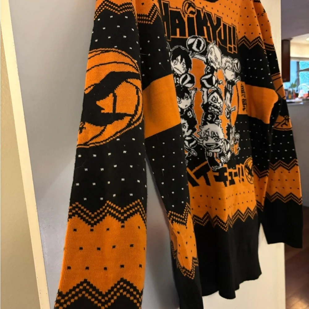 Boxed Lunch 2XL Haikyu Karasuno Crows Chibi Mens Sweater‎